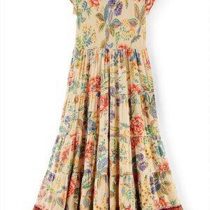 SOFT SURROUNDINGS Kara Tiered Floral Casual Maxi Dress Size XL Multicolored